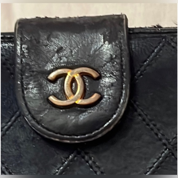 SOLD Authentic WOC Large Timeless Wild Stitch Chanel Leather Wallet Snap Closure - Picture 3 of 15